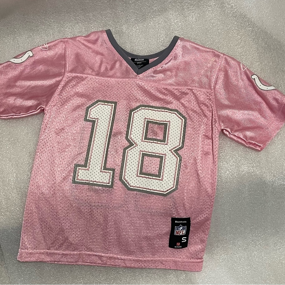 Indianapolis Colts Manning Rebock girls Pink Sports Jersey